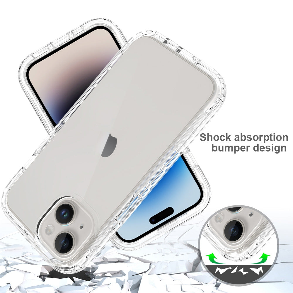 ELECTROPRIME For iPhone 15 Shockproof Clear Gradient PC + TPU Phone Case(Transparent)