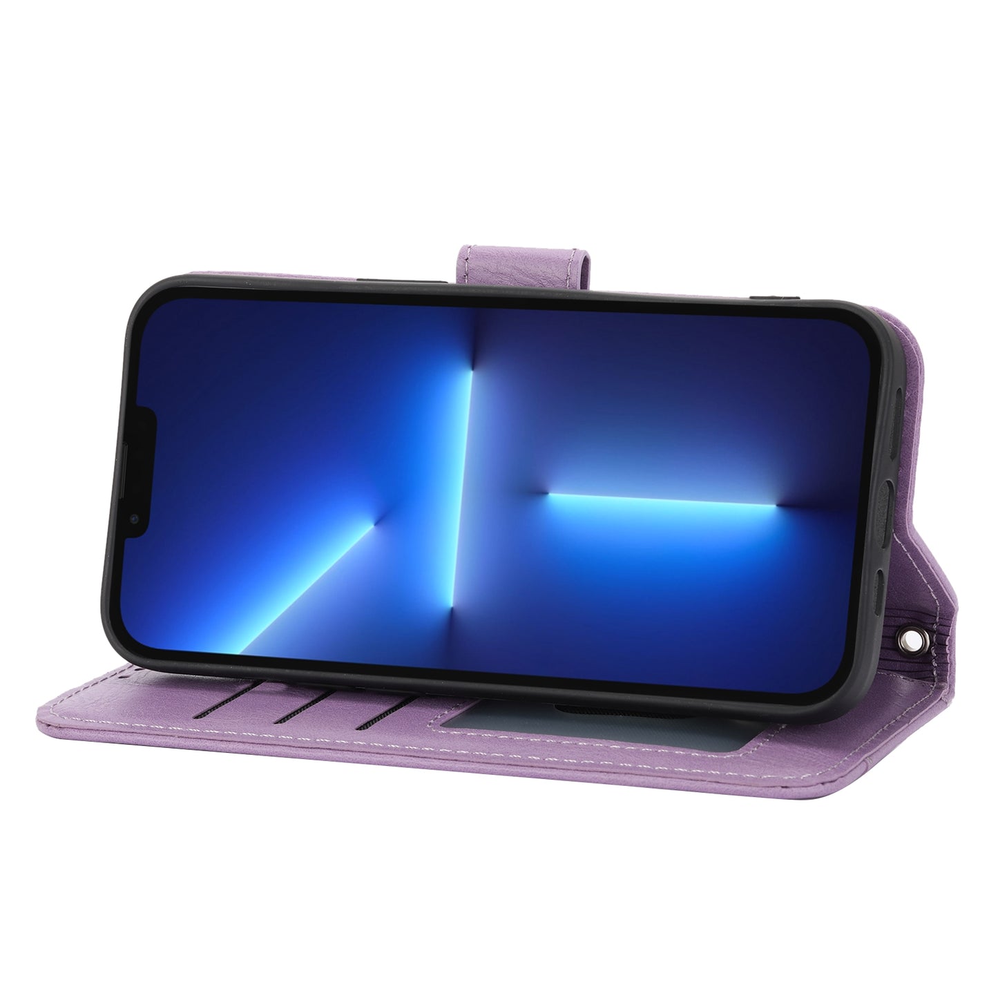 ELECTROPRIME For iPhone 15 Oil Skin Zipper Wallet Leather Phone Case(Purple)