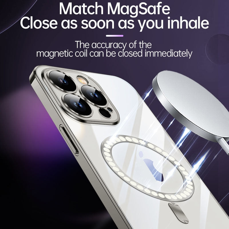 ELECTROPRIME For iPhone 15 Plus SULADA MagSafe Plating TPU Shockproof Phone Soft Case(Titanium Blue)