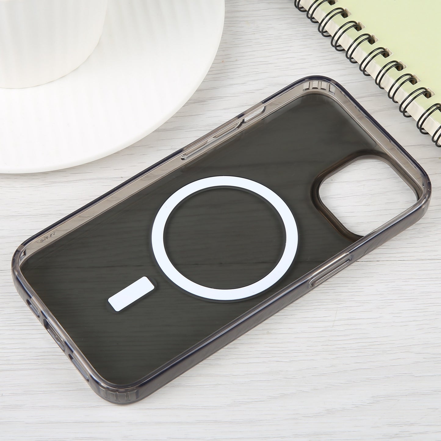 ELECTROPRIME For iPhone 15 GEBEI MagSafe Magnetic Transparent Phone Case(Transparent Black)