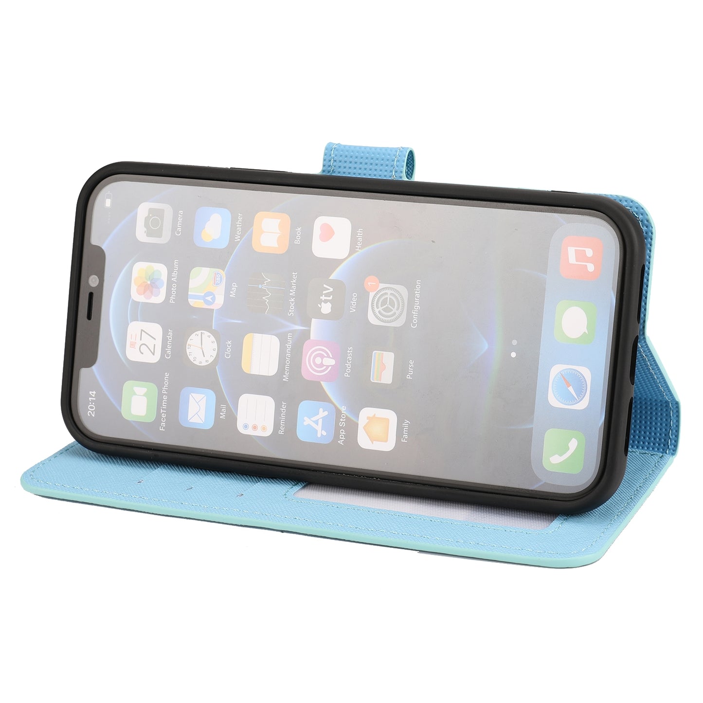 ELECTROPRIME For iPhone 15 Cross Texture Detachable Horizontal Flip PU Leather Case(Blue)