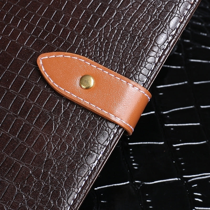 ELECTROPRIME For iPhone 15 idewei Crocodile Texture Leather Phone Case(Dark Blue)