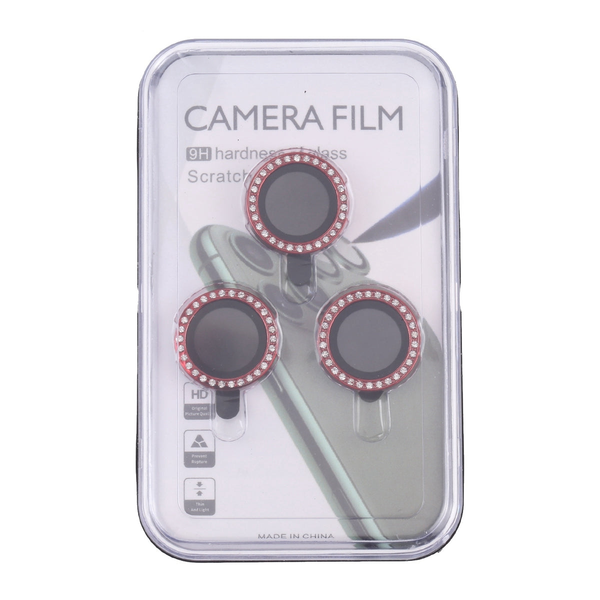 ELECTROPRIME For iPhone 15 Pro Max / 15 Pro 9H Point Drill Camera Lens Protector Ring(Red)