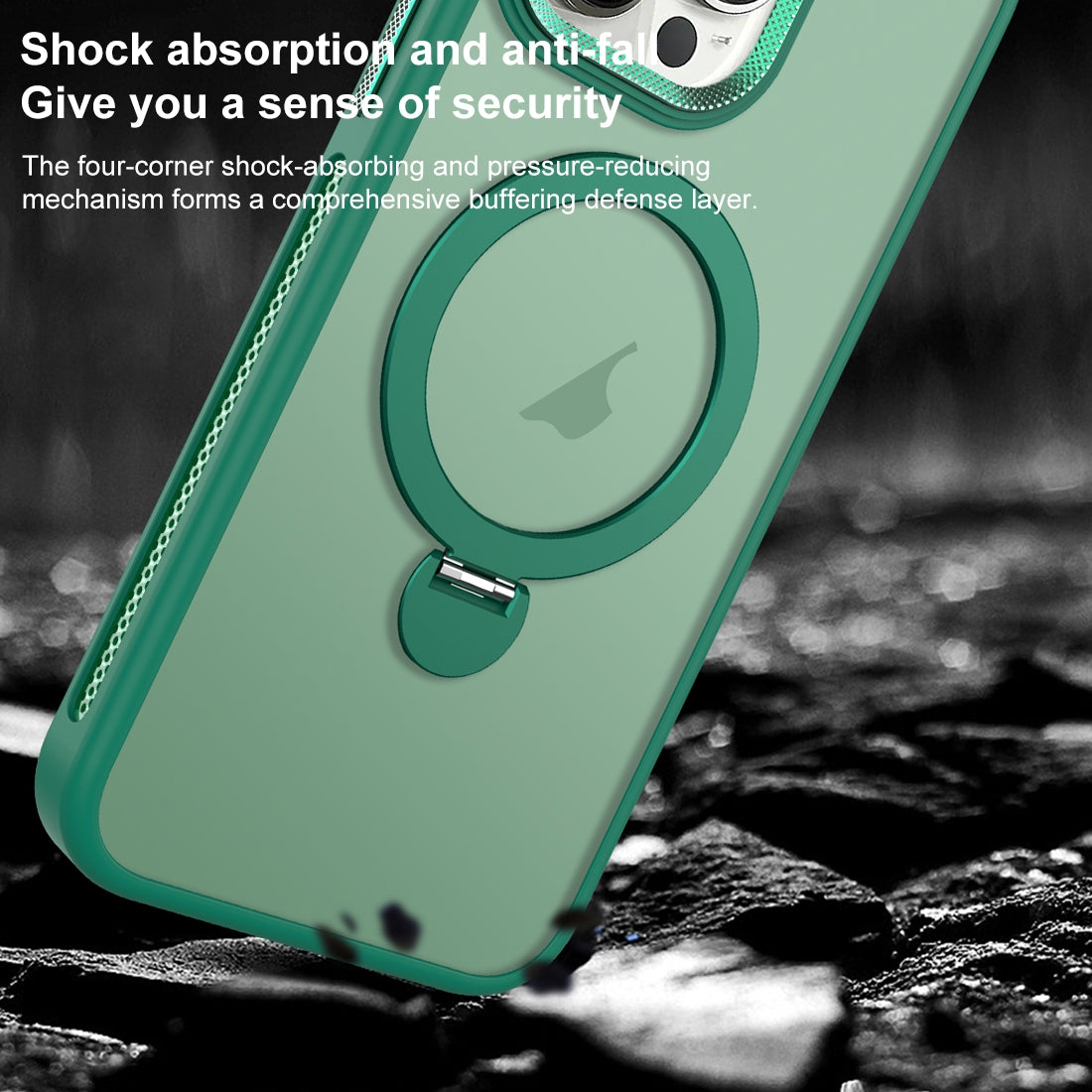ELECTROPRIME For iPhone 15 Plus MagSafe Magnetic Holder Breathable Phone Case(Green)
