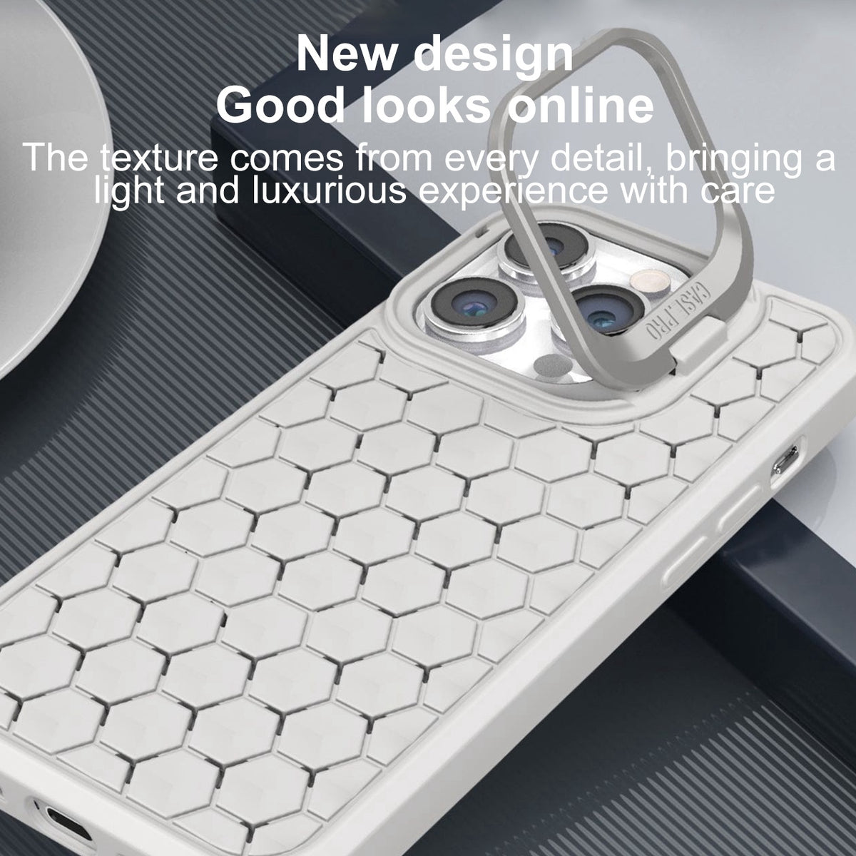 ELECTROPRIME For iPhone 15 Plus Honeycomb Radiating Lens Holder Magsafe Phone Case(Grey)