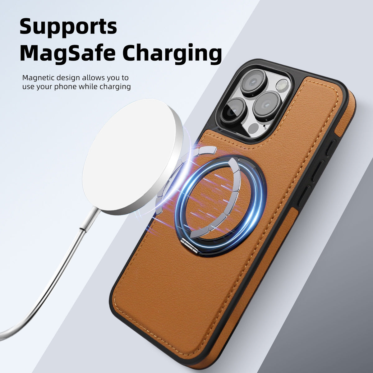 ELECTROPRIME For iPhone 15 Plus Yashi 360 Degree Rotating MagSafe Bracket Phone Case(Purple)