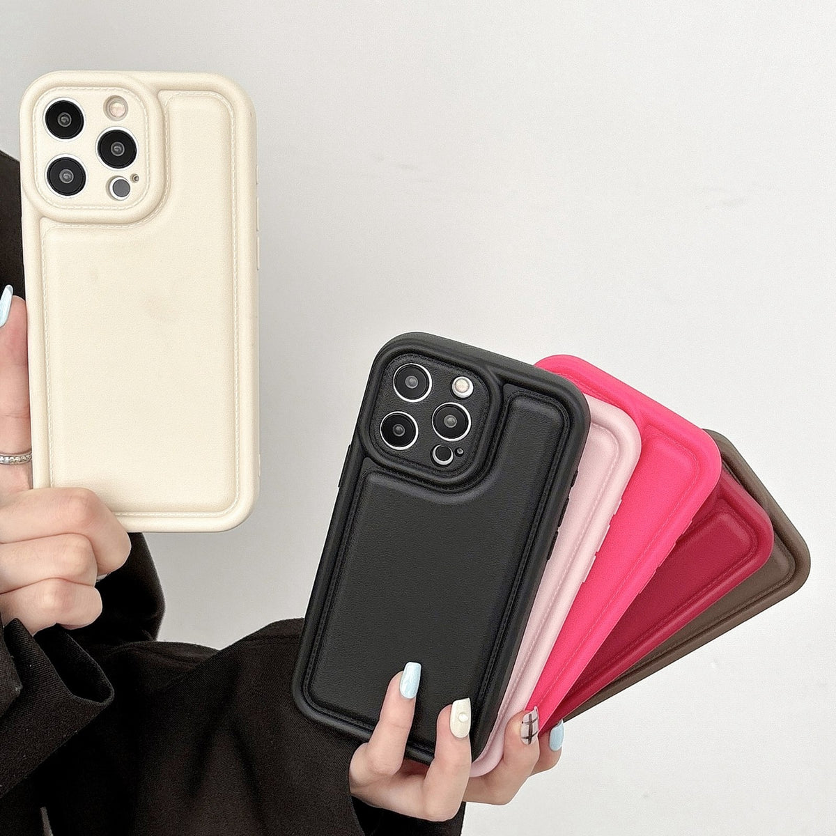 ELECTROPRIME For iPhone 15 Frosted Leather Texture TPU Phone Case(Wine Red)