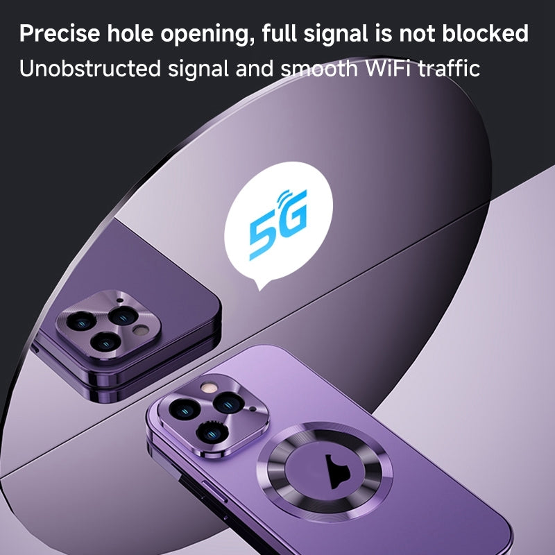 ELECTROPRIME For iPhone 15 Magnetic HD Tempered Glass Phone Case(Titanium)