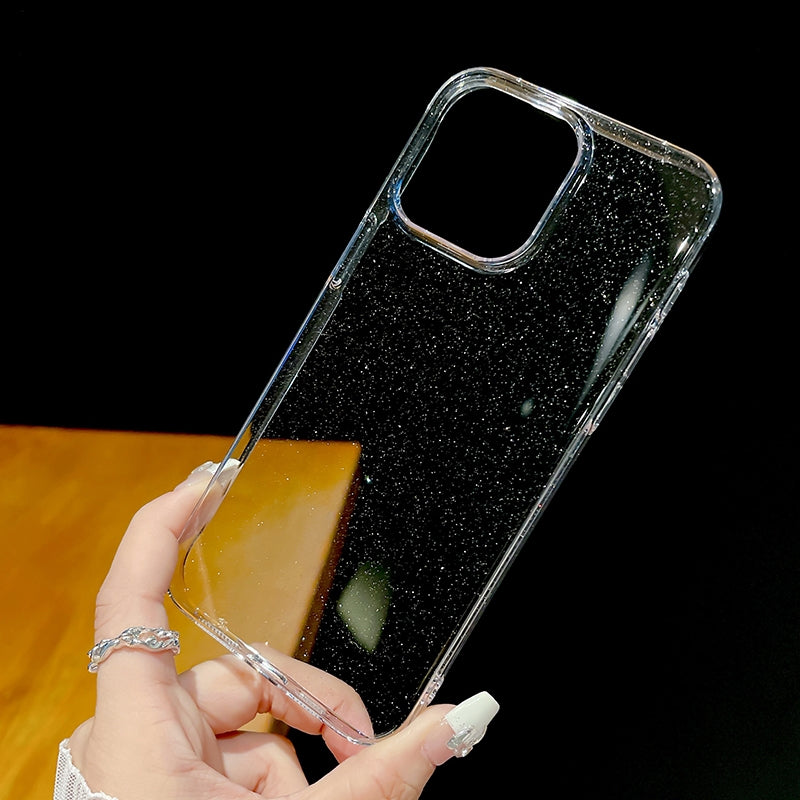 ELECTROPRIME For iPhone 15 Plus Crystal Clear Glitter PC Phone Case(Transparent)