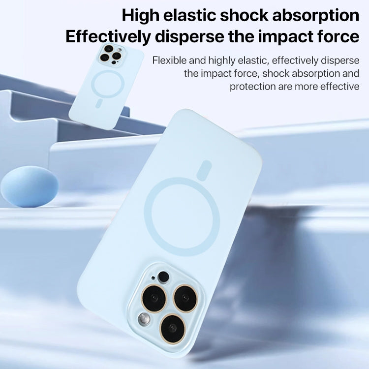 ELECTROPRIME For iPhone 15 Liquid Silicone MagSafe Full Coverage Phone Case with Lens Film(Purple)