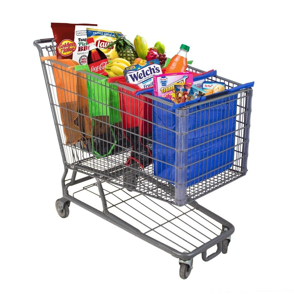 ELECTROPRIME 4 PCS / Set Supermarket Trolley Bags Non-Woven Portable Shopping Bags