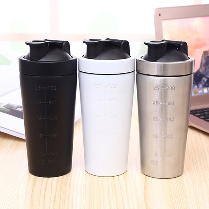 ELECTROPRIME 500mL(17.5oz) Healthy Sports Cup Stainless Steel Protein Powder Classic Shaker Bottle Replacement Milkshake Cup