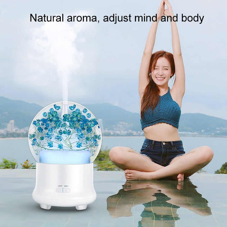ELECTROPRIME ML-824 100ML Gypsophila Flowers Aromatherapy Diffuser Air Humidifier with Colorful LED Light for Office / Home(Blue)
