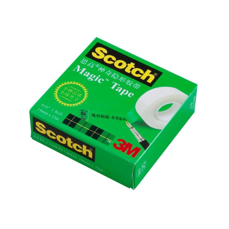 ELECTROPRIME Scotch 810 Magic Invisible Tape Transparent Writing Repair Traceless Copying Tape, Size: 33m x 19mm