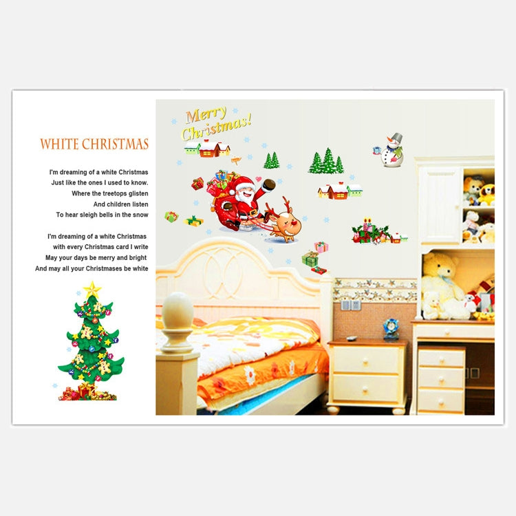 ELECTROPRIME Christmas Tree Sleigh Santa Claus Window Glass Door Removable Christmas Wall Sticker Decoration