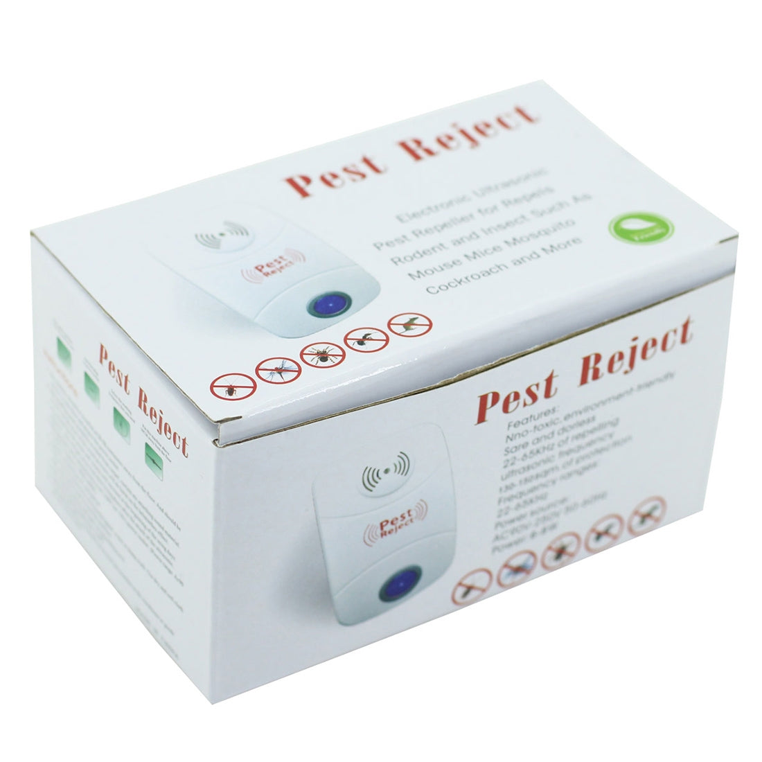 ELECTROPRIME Electronic Ultrasonic Mosquito Rat Pest Control Repeller with LED Light, UK Plug, AC90V-250V(White)