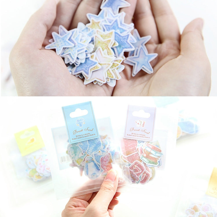 ELECTROPRIME 10 Packs Creative Waterproof PVC Sticker DIY Album Diary Watercolor Decorative Sticker, Random Delivery