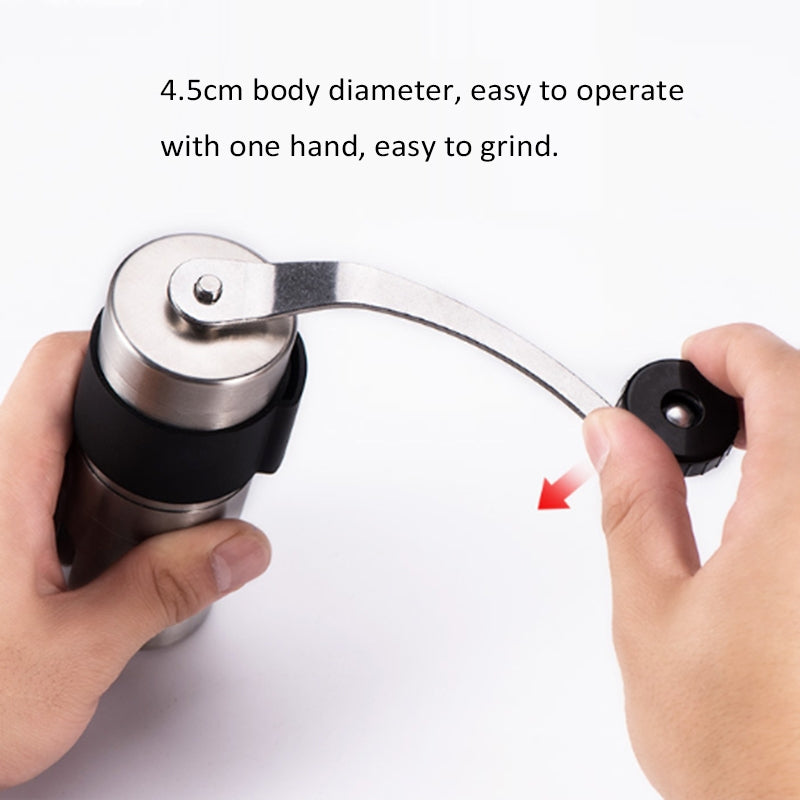 ELECTROPRIME Portable Conical Burr Mill Manual Stainless Steel Hand Crank Coffee Bean Grinder with Silicone Ring, Capacity: 40g