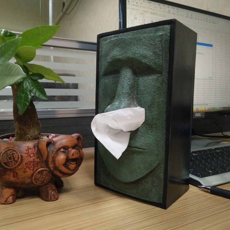 ELECTROPRIME Stone Portrait Shape Creative Household Office Tissue Box