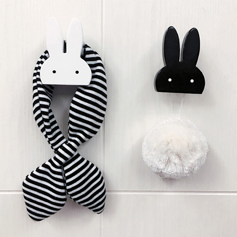 ELECTROPRIME Creative Design Wooden Rabbit Wall Hanger Hook for Home Office, Max Load Weight: 2kg(White)