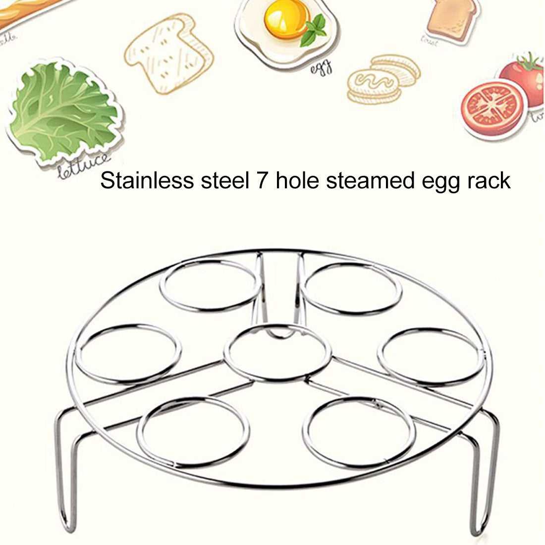ELECTROPRIME Steamer Rack Basket Egg Vegetable Steaming Trivet for Instant Pot Pressure Cooker, Diameter: 17.5cm, Height: 8cm
