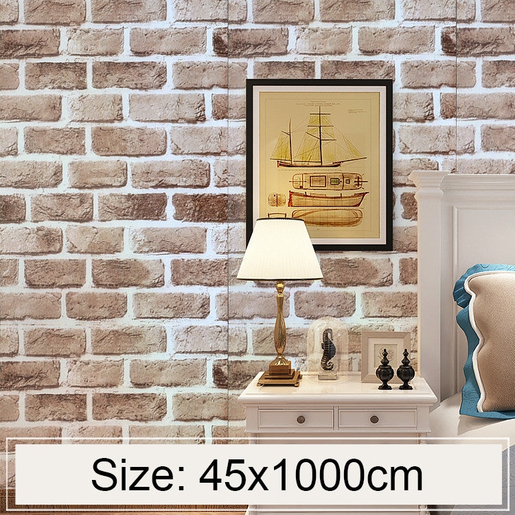ELECTROPRIME Retro Brick Creative 3D Stone Brick Decoration Wallpaper Stickers Bedroom Living Room Wall Waterproof Wallpaper Roll, Size: 45 x 1000cm