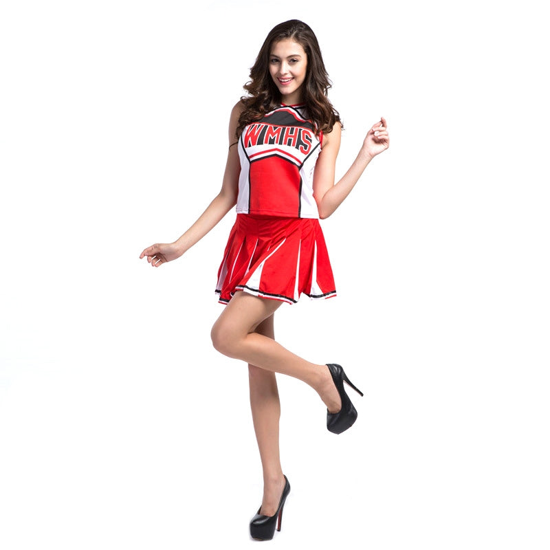 ELECTROPRIME Halloween Costume United States Sexy Basketball Cheerleader Clothing Stage Performance Cosplay Clothing, Size: XL, Bust: 96cm, Waistline:80cm, Clothes Long:50cm, Skirt Length: 35cm