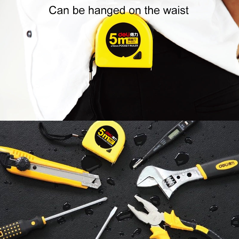 ELECTROPRIME deli Retractable Ruler Measuring Tape Portable Pull Ruler Mini Tape Measure, Length: 5m