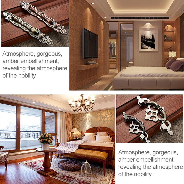 ELECTROPRIME 5 PCS 6057-64 Red Ancient Drawer Cabinet Door Bronze European Style Handle