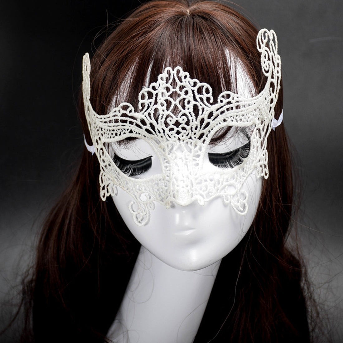 ELECTROPRIME Halloween Masquerade Party Dance Sexy Lady Lace Fox Mask(Black)