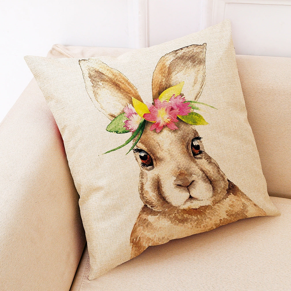 ELECTROPRIME Easter Bunny Pattern Sofa Cushion Car Pillow, Size : 45 x 45cm