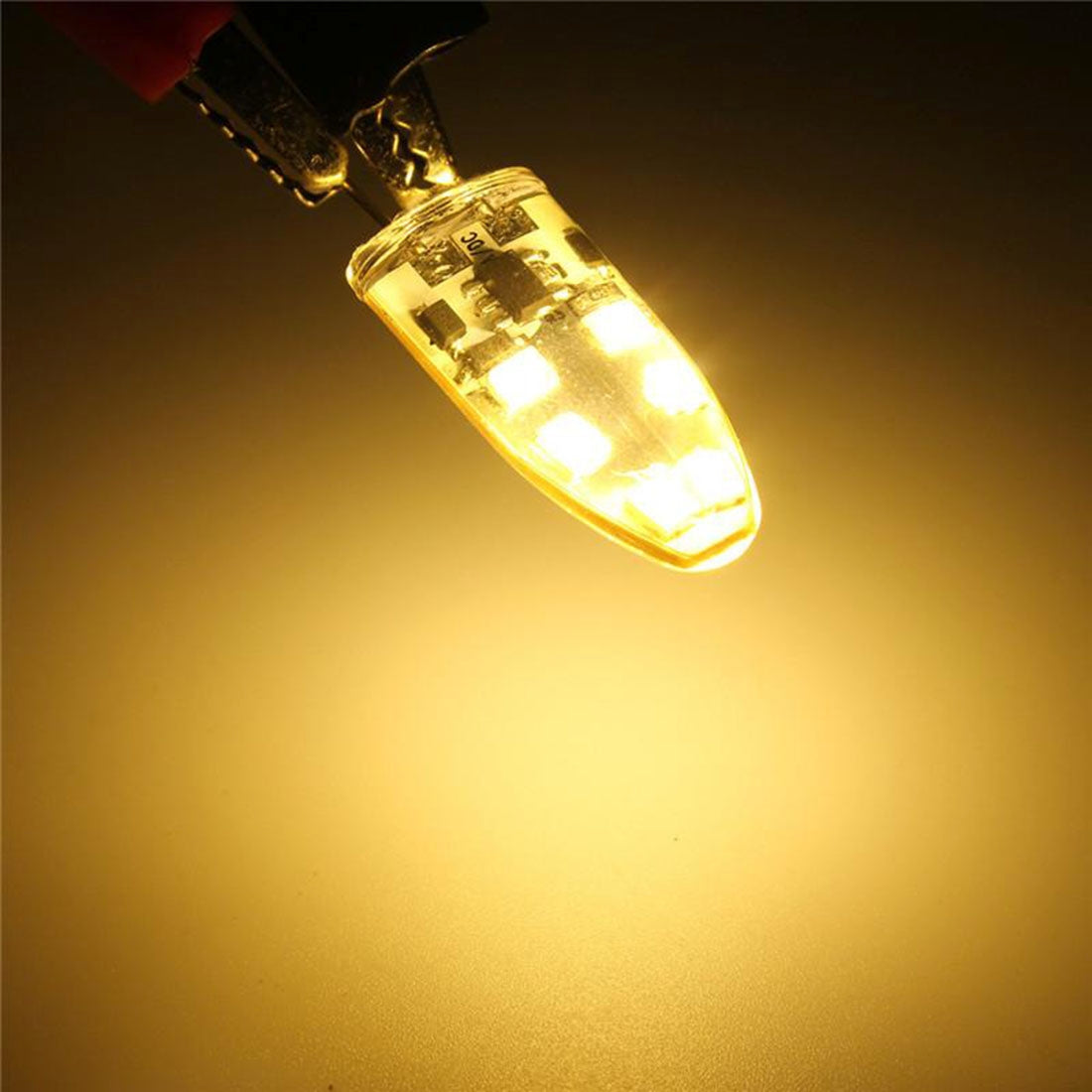 ELECTROPRIME G4 2W 120LM Corn Light Bulb, 6 LED SMD 2835 Silicone, DC 12V(Warm White)