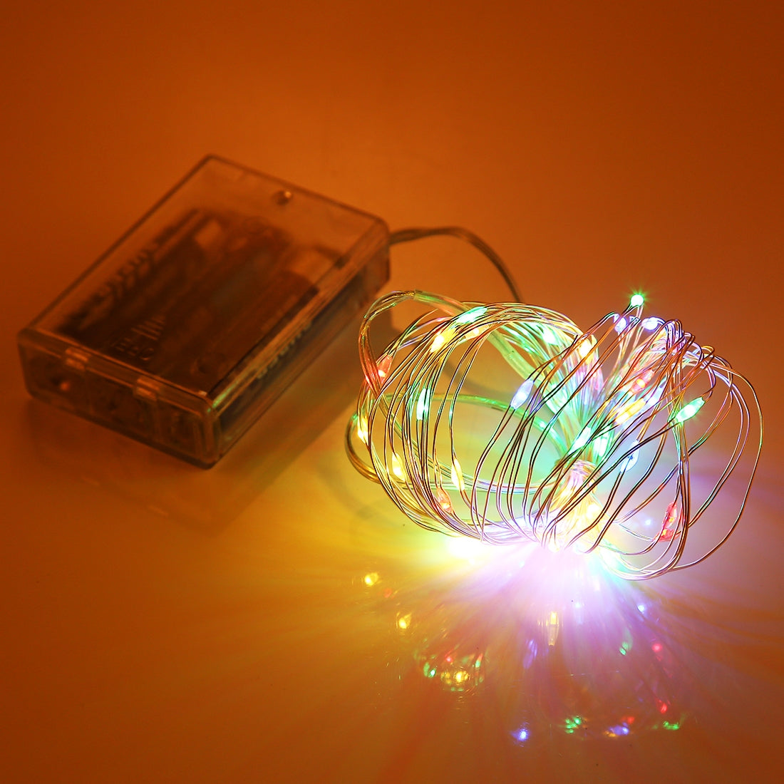 ELECTROPRIME 5m IP65 Waterproof Silver Blue Light Wire String Light, 6W 50 LEDs SMD 0603 3 x AA Batteries Box Fairy Lamp Decorative Light, DC 5V