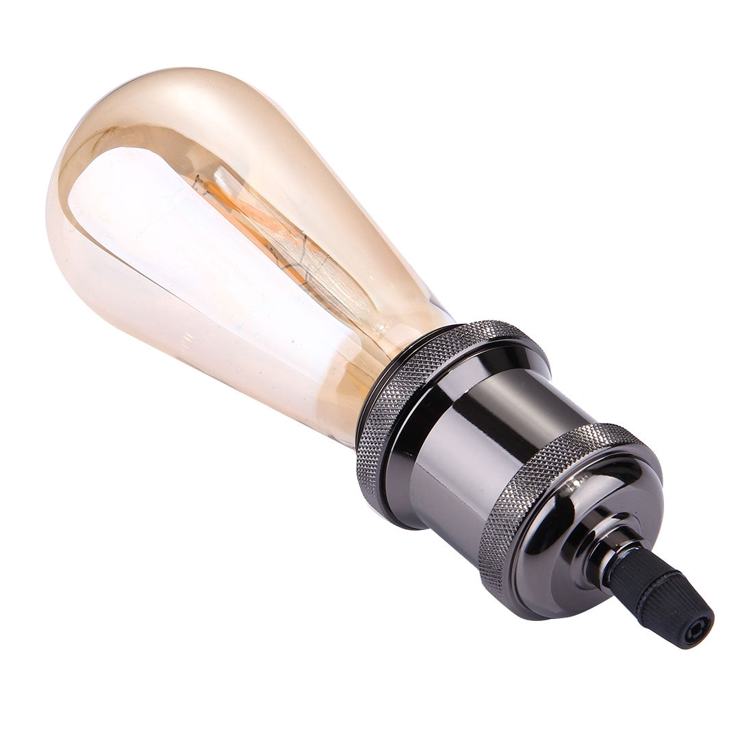ELECTROPRIME E27 Retro Vintage Screw Bulb Base Lamp Bulb Holder, Not Included Light Bulb, AC 85-265V(Black)