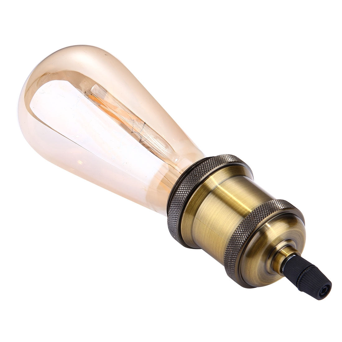 ELECTROPRIME E27 Retro Vintage Screw Bulb Base Lamp Bulb Holder, Not Included Light Bulb, AC 85-265V(Gold)