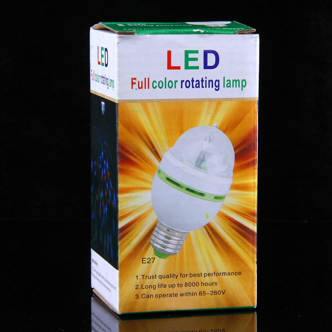 ELECTROPRIME E27 3W Colorful Light Decoration Stage Light Bulb, LED Full Color Auto Rotating Lamp for Family Party / KTV / Bars / Hotel / DJs, AC 85-260V