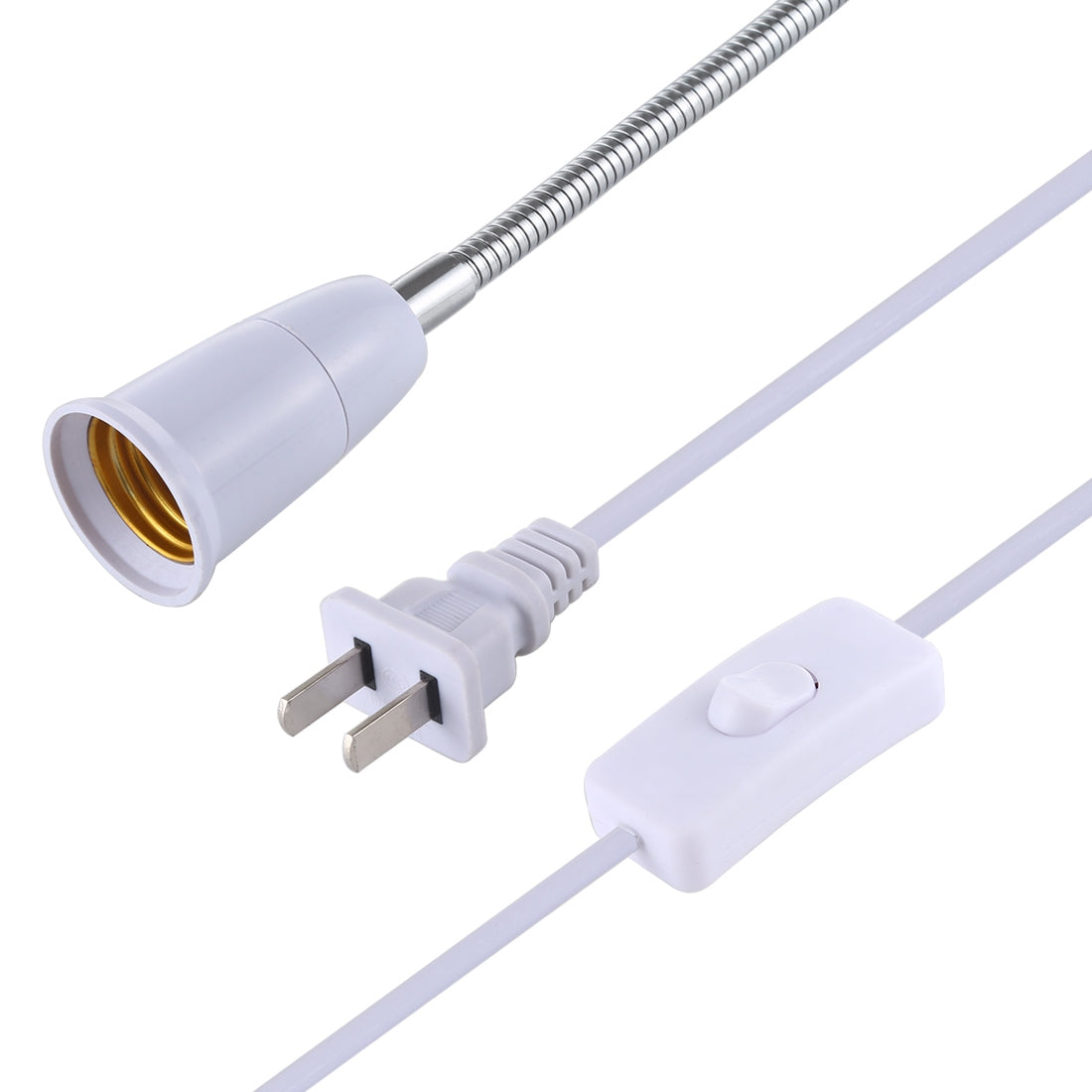 ELECTROPRIME E27 360 Degrees Flexible Clip Lamp Base Holder with Switch, US Plug