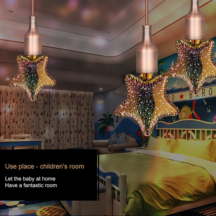 ELECTROPRIME E27 4W IP65 Waterproof Star Shape Warm White 3D Fireworks LED Bulb, 2700K 48 LEDs SMD 2835 Vintage Atmosphere Decoration Art Lamp, AC 85-265V