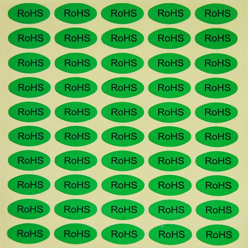ELECTROPRIME 1000 PCS Oval Shape Self-adhesive RoHS Sticker RoHS Label, Size: 10x20mm