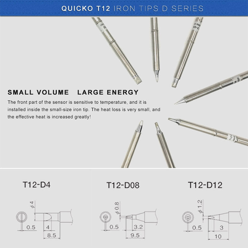 ELECTROPRIME QUICKO T12-D08 Lead-free Soldering Iron Tip