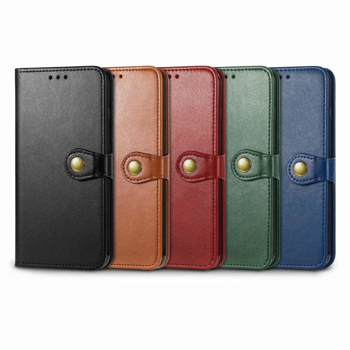 ELECTROPRIME For iPhone 15 Retro Solid Color Buckle Leather Phone Case(Brown)