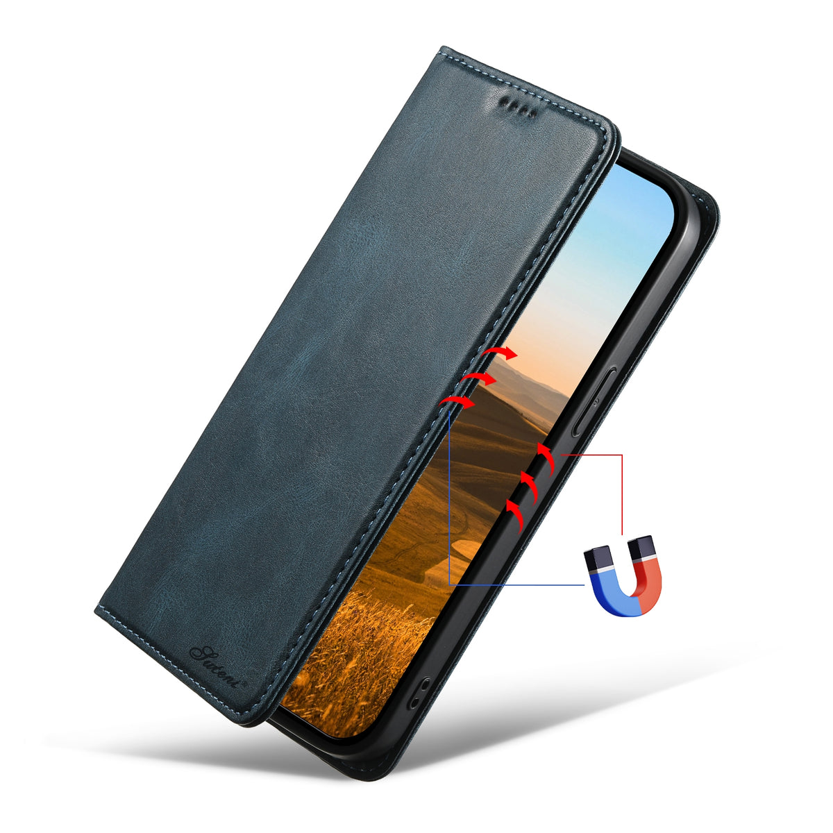ELECTROPRIME For iPhone 15 Plus Suteni J02 Oil Wax Wallet Leather Phone Case(Blue)