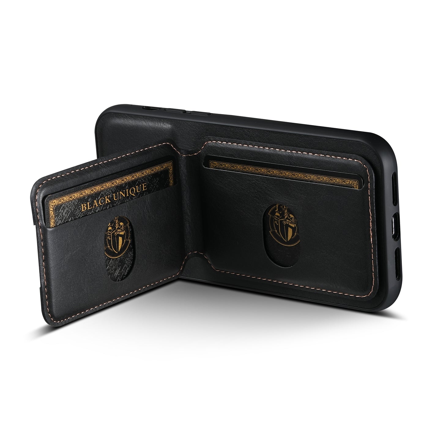 ELECTROPRIME For iPhone 15 Suteni H02 Leather Wallet Stand Back Phone Case(Black)