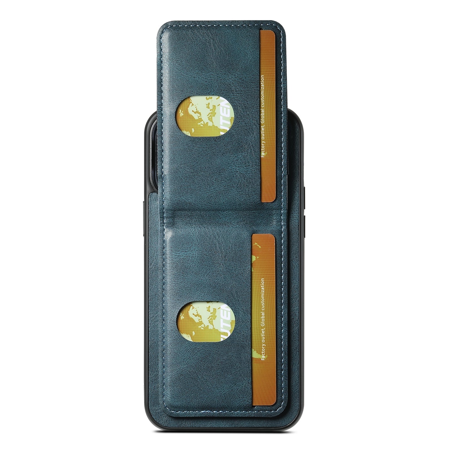 ELECTROPRIME For iPhone 15 Suteni H03 Oil Wax Leather Wallet Stand Back Phone Case(Blue)