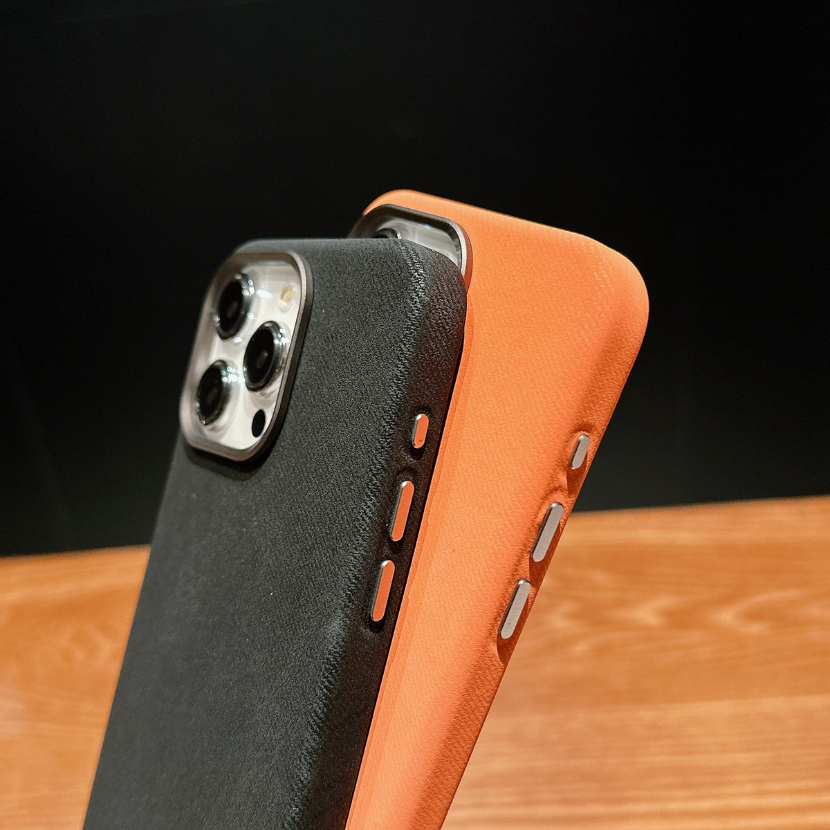 ELECTROPRIME For iPhone 15 Plus Vintage Denim Shockproof Magsafe Phone Case(Orange)
