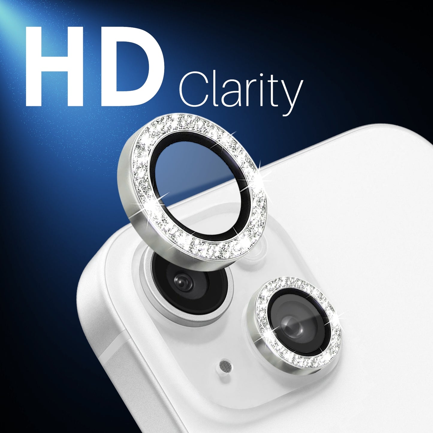 ELECTROPRIME For iPhone 15 / 15 Plus / 14 / 14 Plus NORTHJO 3 Set 6pcs Camera Lens Protector Glitter Metal Ring Film(Silver)