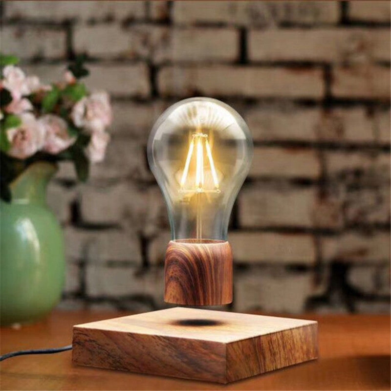 ELECTROPRIME Retro Magnetic Floating Bulb Wood Color Substrate LED Home Decoration Lamp
