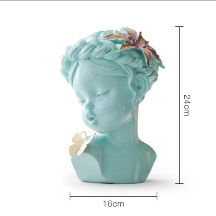 ELECTROPRIME Creative Resin People Statue Crafts Office Home Decoration Wedding Gifts(White)