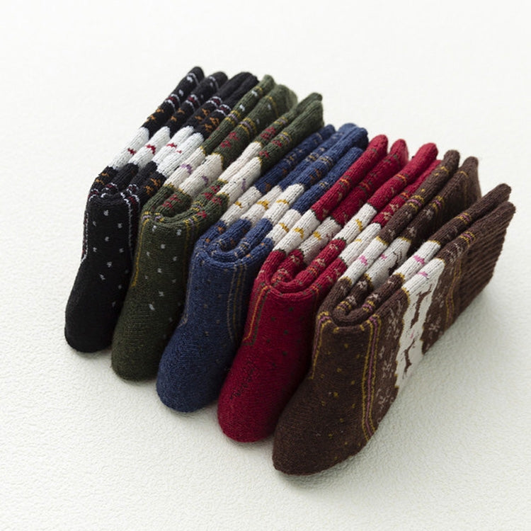 ELECTROPRIME 1 Pair Men and Women Warm Christmas Design Casual Knit Wool Socks Party Supplies?Random Color Delivery