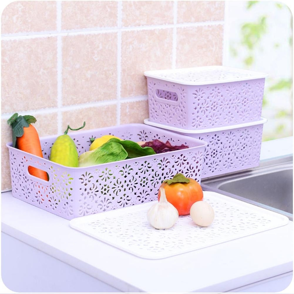 ELECTROPRIME S 23x16.5x10cm Desktop Skin Care Products Storage Rack Underwear Storage Plastic Box(Blue)